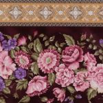 Giselle Garden Trellis Borderstripe  Ruby 947-1: No Cuts over 1.5 yards