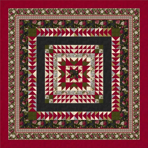 Love & Joy  Quilt Top Kit  (Red/black)