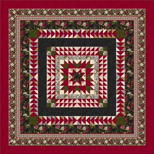 Love & Joy  Quilt Top Kit  (Red/black)