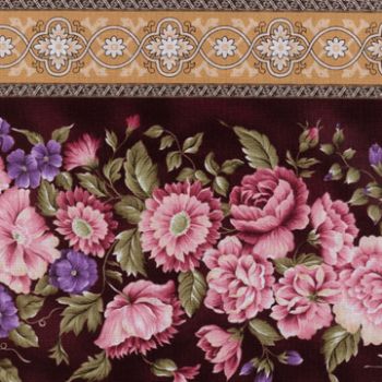 Giselle Garden Trellis Borderstripe  Ruby 947-1: No Cuts over 1.5 yards