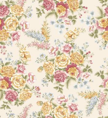 OUT OF PRINT Laurel Cottage Bouquet Cream 1173-77