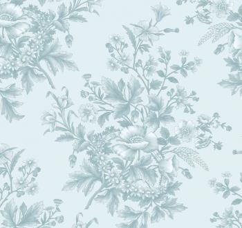 OUT OF PRINT: Laurel Cottage Toile Aqua 1176-05