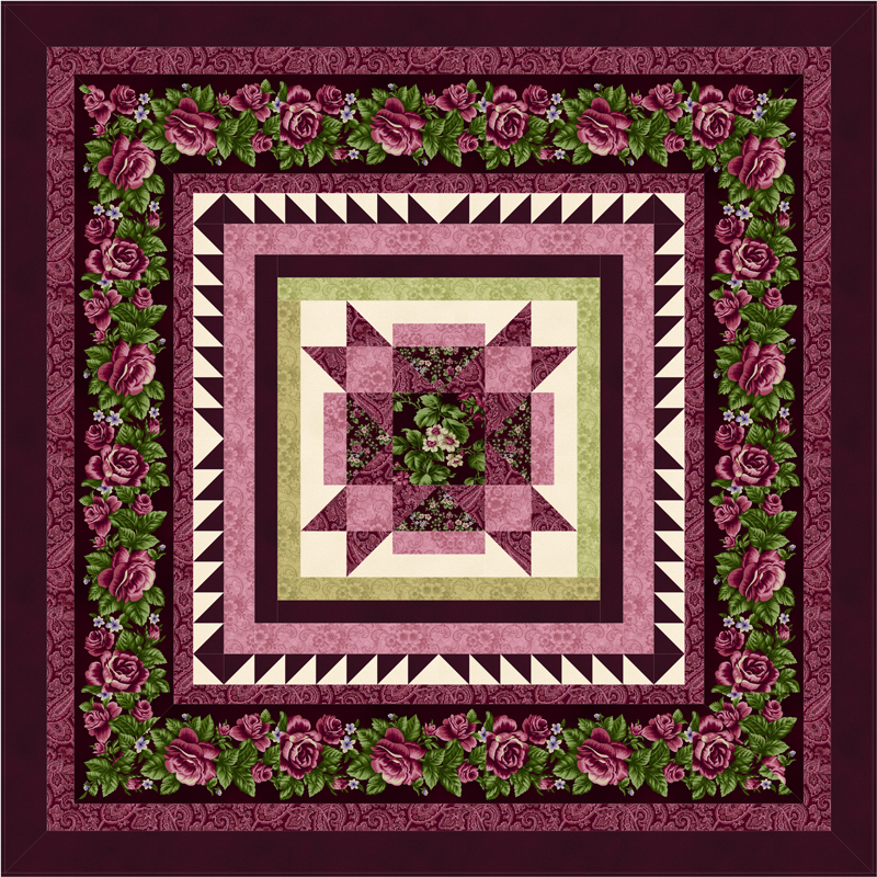 HARLOW COUNTRY Quilt Top Kit BURGUNDY