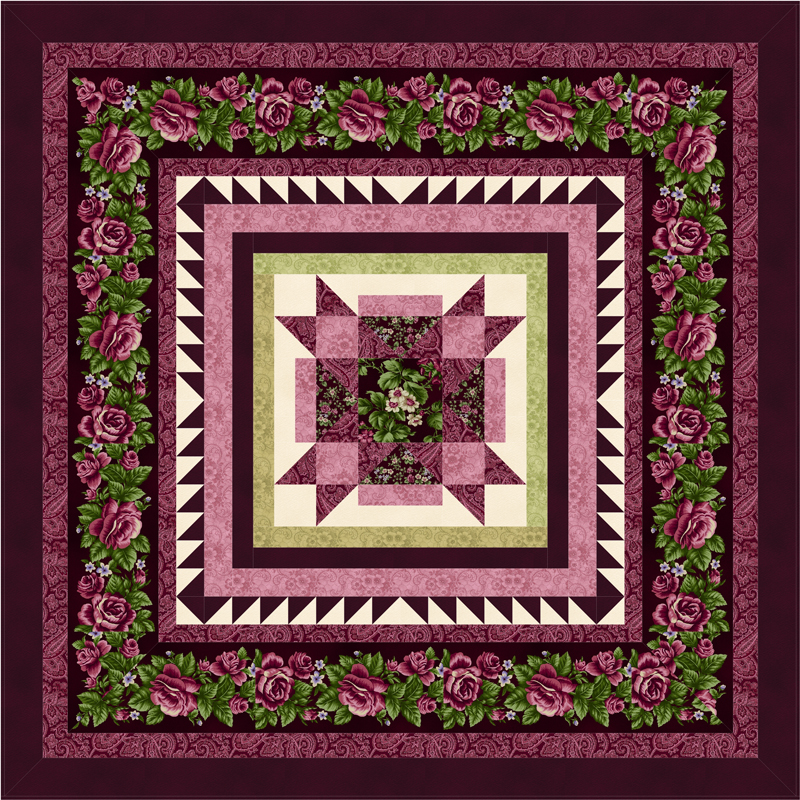 HARLOW COUNTRY Quilt Top Kit BURGUNDY