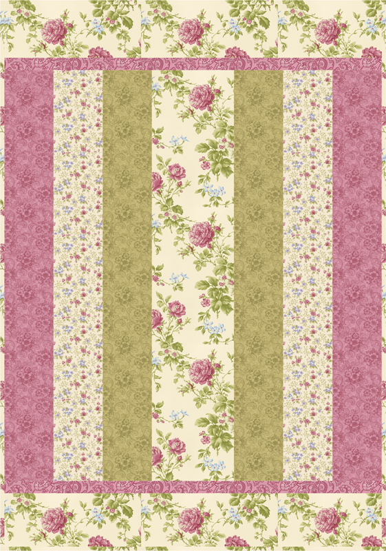 Sweet Dreams Complete Quilt  Kit CREAM-PINK