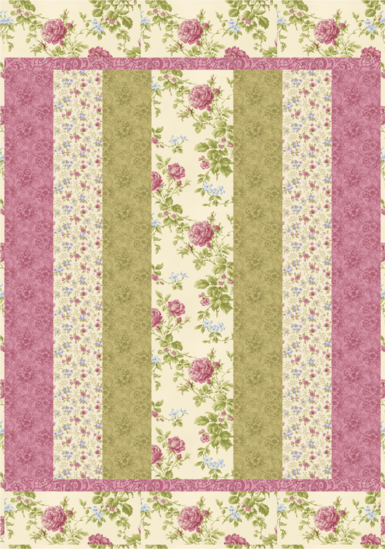 Sweet Dreams Quilt Top Kit CREAM-PINK