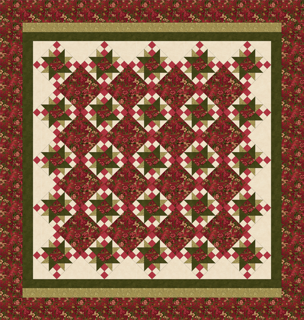 ROSE APPLE COTTAGE Queen Size Quilt Pattern
