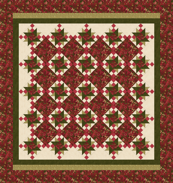 ROSE APPLE COTTAGE Queen Size Quilt Pattern