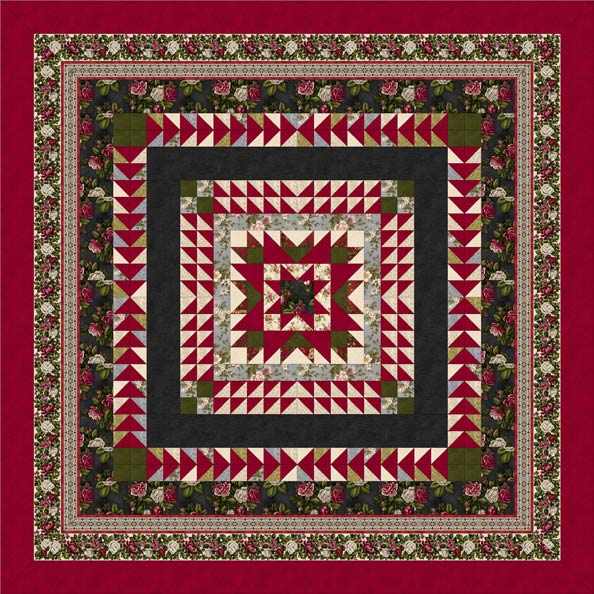 Love & Joy  Quilt Top Kit  (Red/black)