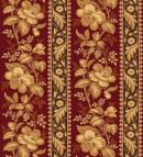 OUT OF PRINT Marleigh Fleur De Nuit Border Stripe  Cabernet Red 1122-88